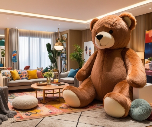 Idee creative per decorare con un grande orso di peluche